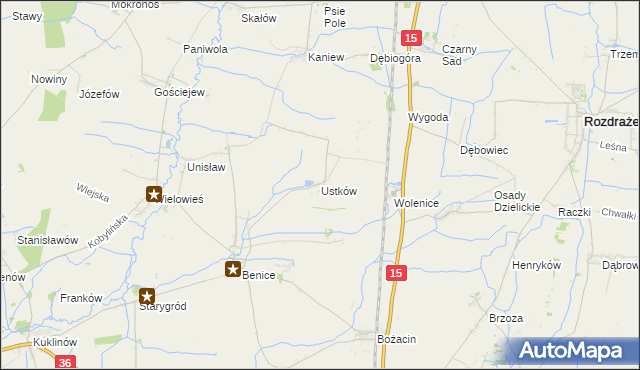 mapa Ustków gmina Krotoszyn, Ustków gmina Krotoszyn na mapie Targeo