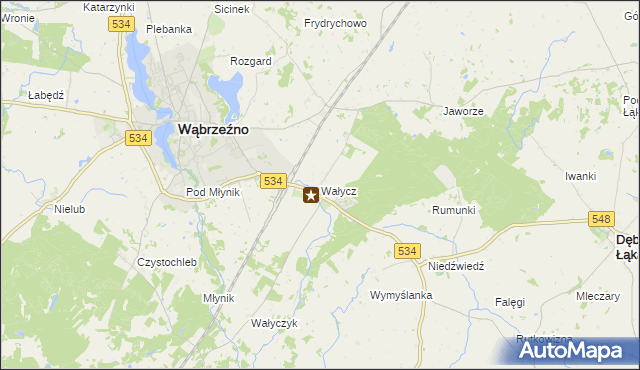 mapa Wałycz, Wałycz na mapie Targeo