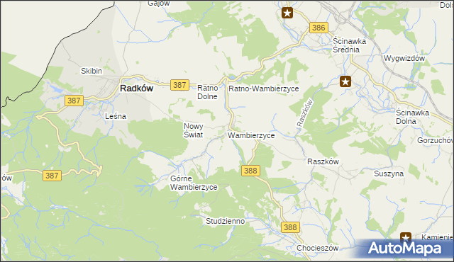 mapa Wambierzyce, Wambierzyce na mapie Targeo