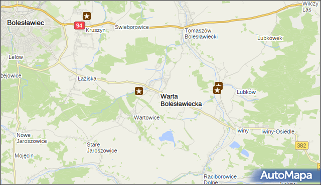 mapa Warta Bolesławiecka, Warta Bolesławiecka na mapie Targeo