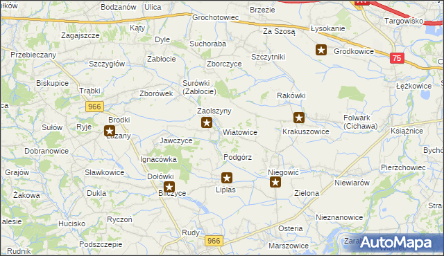 mapa Wiatowice, Wiatowice na mapie Targeo