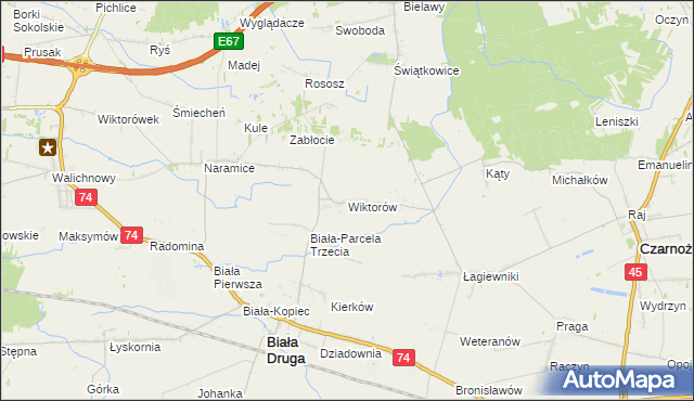 mapa Wiktorów gmina Biała, Wiktorów gmina Biała na mapie Targeo