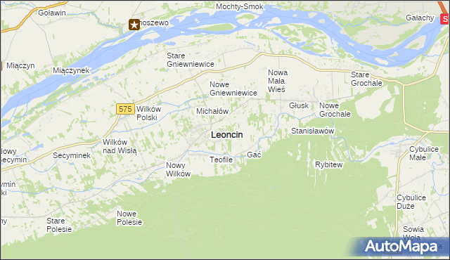 mapa Wincentówek gmina Leoncin, Wincentówek gmina Leoncin na mapie Targeo