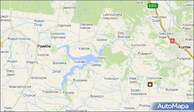 mapa Wióry, Wióry na mapie Targeo