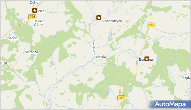 mapa Witków gmina Szprotawa, Witków gmina Szprotawa na mapie Targeo