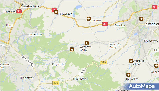 mapa Witoszów Górny, Witoszów Górny na mapie Targeo