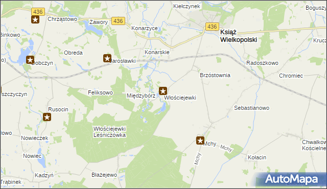 mapa Włościejewki, Włościejewki na mapie Targeo