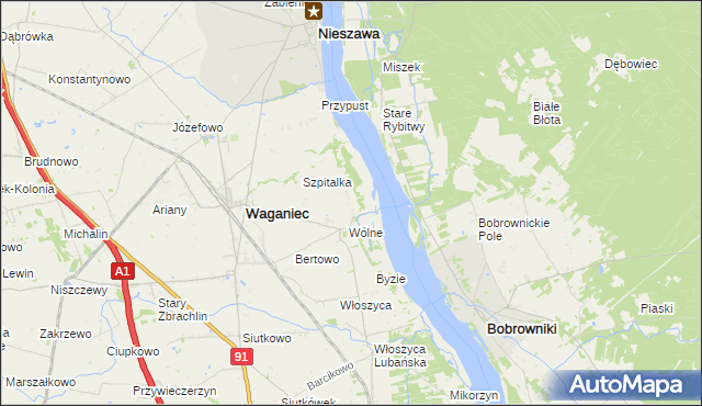 mapa Wójtówka gmina Waganiec, Wójtówka gmina Waganiec na mapie Targeo