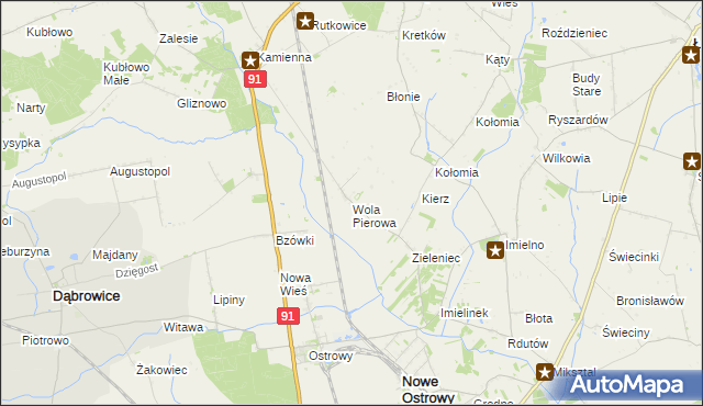 mapa Wola Pierowa, Wola Pierowa na mapie Targeo