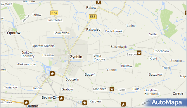 mapa Wola Popowa, Wola Popowa na mapie Targeo