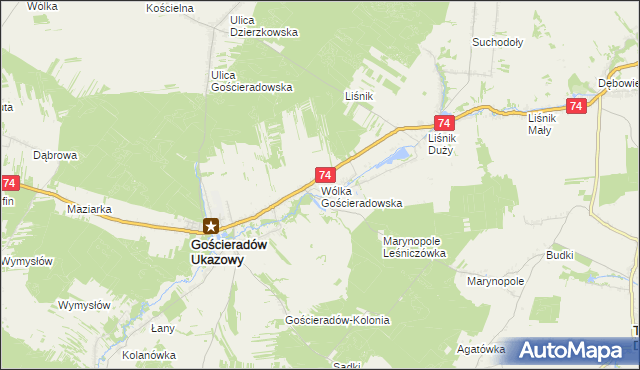 mapa Wólka Gościeradowska, Wólka Gościeradowska na mapie Targeo