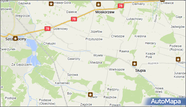 mapa Wywła, Wywła na mapie Targeo