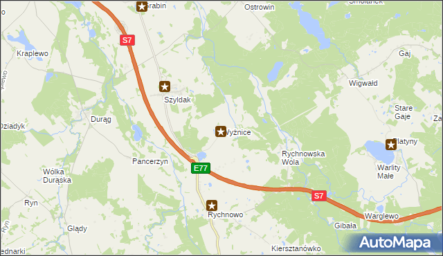 mapa Wyżnice, Wyżnice na mapie Targeo