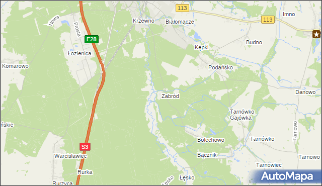 mapa Zabród, Zabród na mapie Targeo