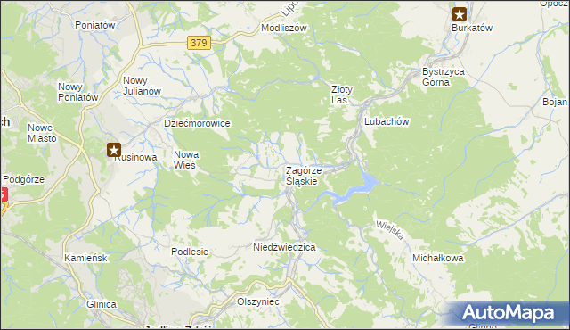 mapa Zagórze Śląskie, Zagórze Śląskie na mapie Targeo