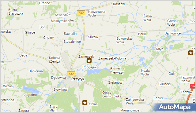 mapa Zameczek-Kolonia, Zameczek-Kolonia na mapie Targeo