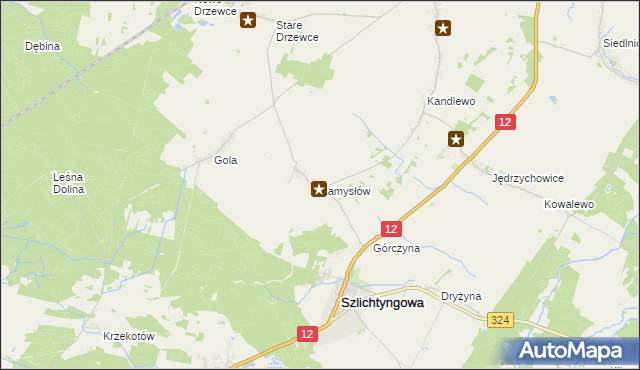 mapa Zamysłów, Zamysłów na mapie Targeo