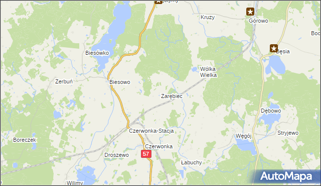 mapa Zarębiec, Zarębiec na mapie Targeo
