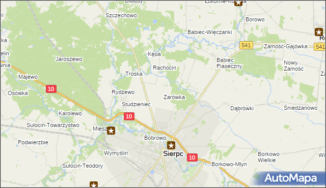 mapa Żarówka gmina Sierpc, Żarówka gmina Sierpc na mapie Targeo