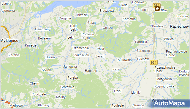 mapa Zasań, Zasań na mapie Targeo