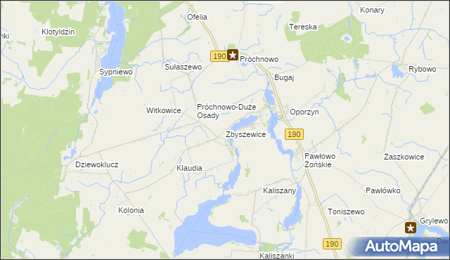 mapa Zbyszewice, Zbyszewice na mapie Targeo