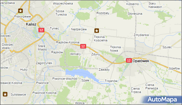 mapa Zduny gmina Opatówek, Zduny gmina Opatówek na mapie Targeo