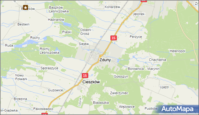 mapa Zduny powiat krotoszyński, Zduny powiat krotoszyński na mapie Targeo