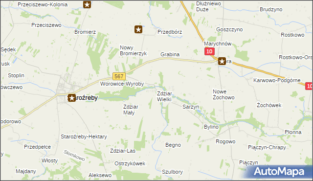 mapa Zdziar Wielki, Zdziar Wielki na mapie Targeo
