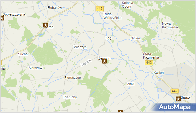 mapa Żegocin gmina Czermin, Żegocin gmina Czermin na mapie Targeo