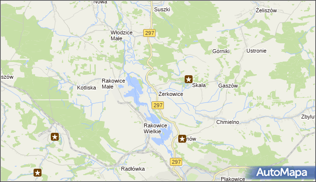 mapa Żerkowice gmina Lwówek Śląski, Żerkowice gmina Lwówek Śląski na mapie Targeo