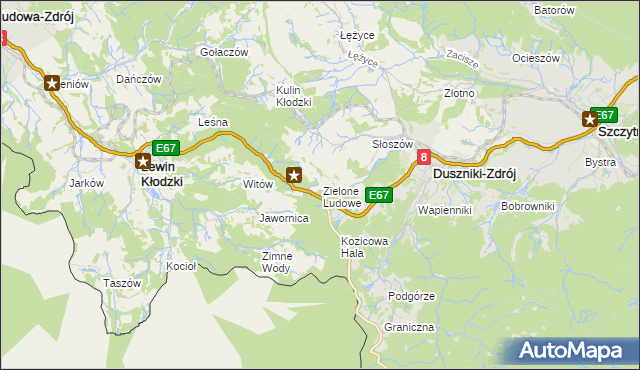 mapa Zielone Ludowe, Zielone Ludowe na mapie Targeo