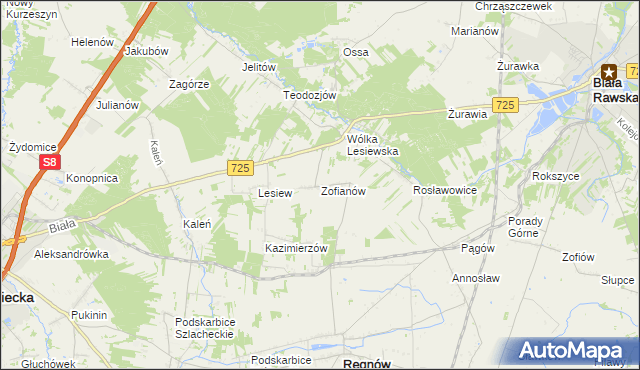 mapa Zofianów, Zofianów na mapie Targeo