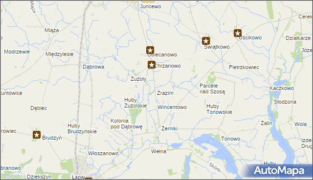 mapa Zrazim, Zrazim na mapie Targeo