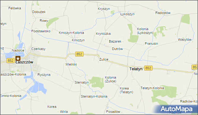 mapa Żulice, Żulice na mapie Targeo