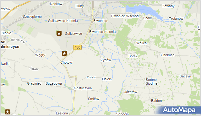 mapa Żydów gmina Godziesze Wielkie, Żydów gmina Godziesze Wielkie na mapie Targeo