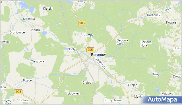 mapa Boronów, Boronów na mapie Targeo