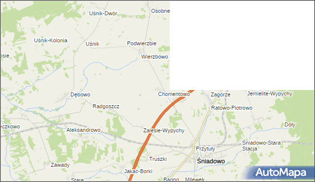 mapa Chomentowo, Chomentowo na mapie Targeo