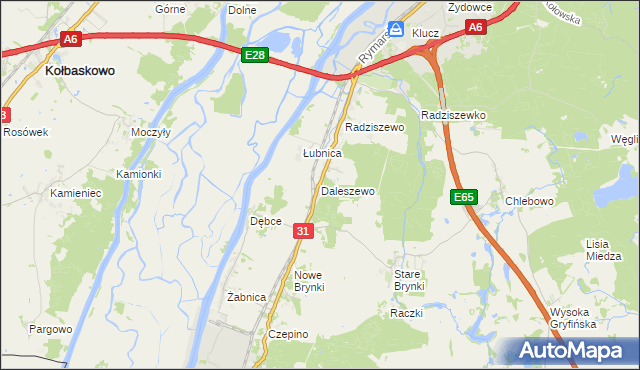 mapa Daleszewo, Daleszewo na mapie Targeo