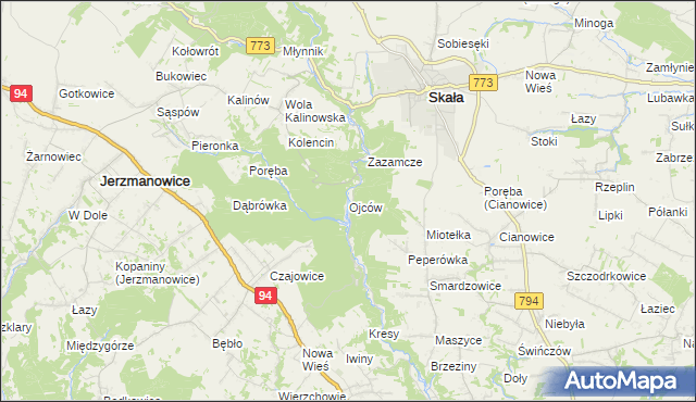 mapa Ojców, Ojców na mapie Targeo