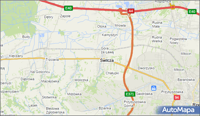 mapa Świlcza, Świlcza na mapie Targeo