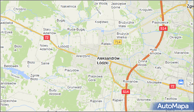 mapa Aleksandrów Łódzki, Aleksandrów Łódzki na mapie Targeo