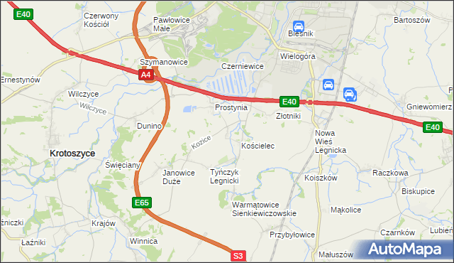 mapa Babin gmina Krotoszyce, Babin gmina Krotoszyce na mapie Targeo