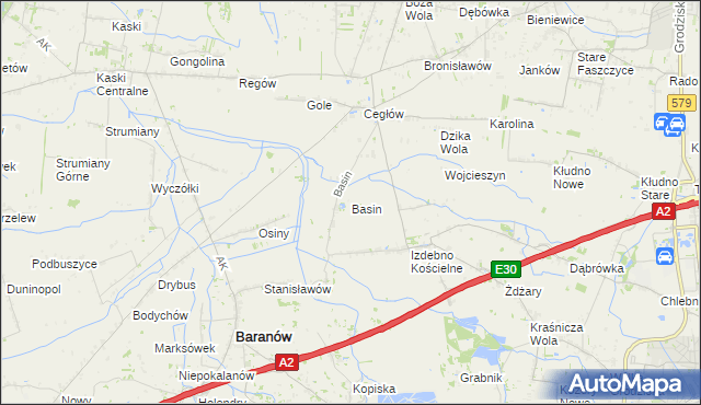 mapa Basin gmina Baranów, Basin gmina Baranów na mapie Targeo