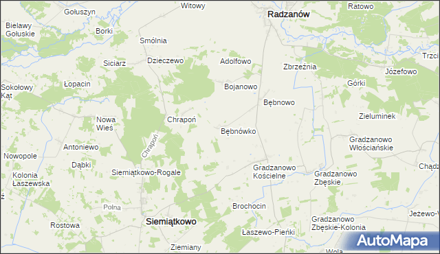 mapa Bębnówko, Bębnówko na mapie Targeo