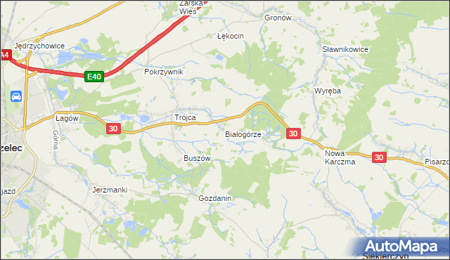 mapa Białogórze, Białogórze na mapie Targeo