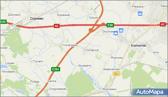 mapa Chomęcice, Chomęcice na mapie Targeo