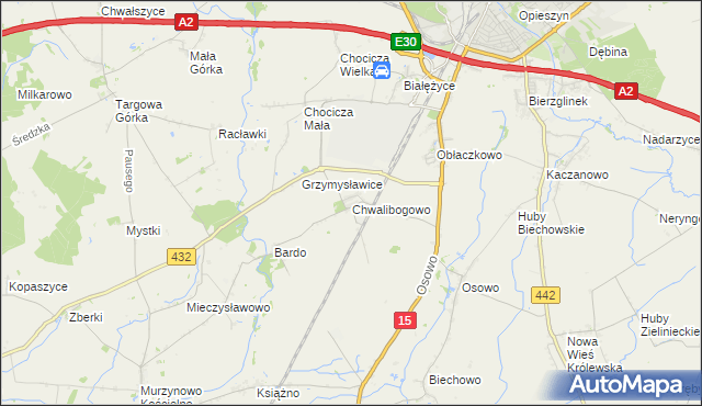 mapa Chwalibogowo gmina Września, Chwalibogowo gmina Września na mapie Targeo