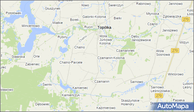 mapa Czamanin-Kolonia, Czamanin-Kolonia na mapie Targeo