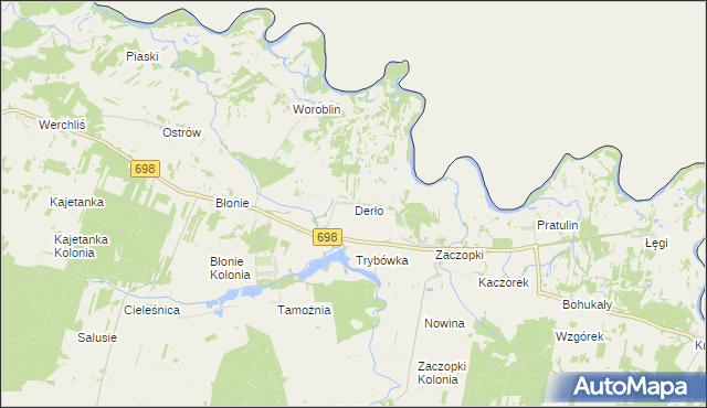 mapa Derło, Derło na mapie Targeo