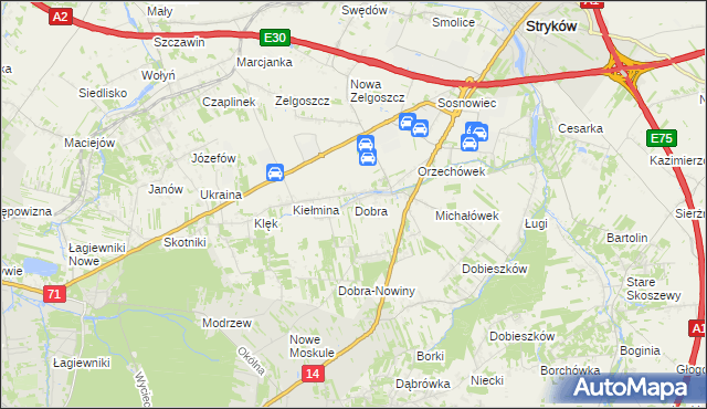 mapa Dobra gmina Stryków, Dobra gmina Stryków na mapie Targeo